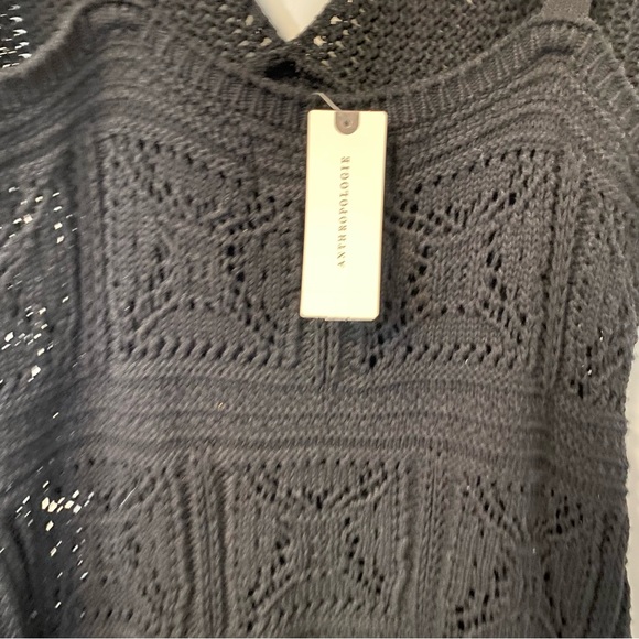 Anthropologie Crochet Mini Dress Black - Picture 7 of 8